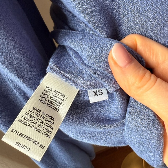 Cloth & Stone Blue Long Sleeve Relaxed Blouse - Picture 4 of 5